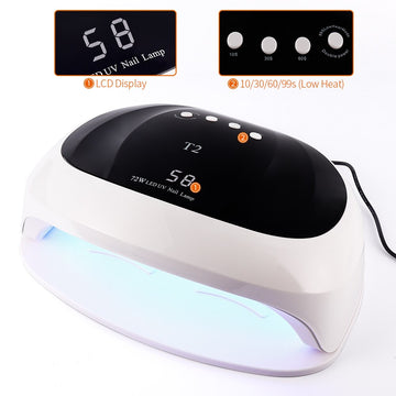 Pilot Club 72W UV LED Nail Lamp for Gel Polish – Professional Nail Dryer with Timer, Auto Sensor & LCD Display for Hands and Feet